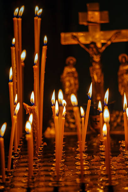 istock Candles Burning in Orthodox Church 495292638