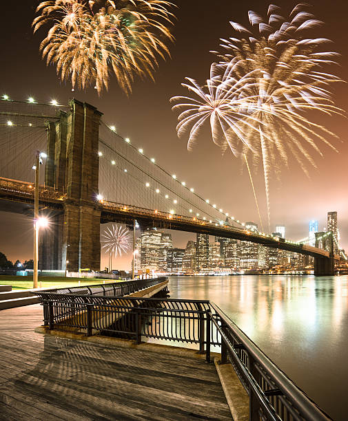 istock fireworks for a national holiday over the brooklyn bridge 495292650