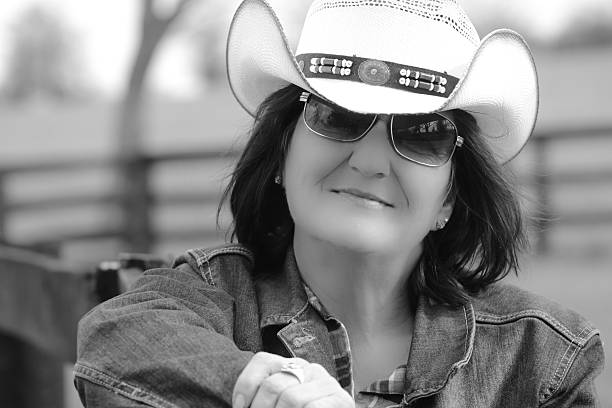istock Black & White Image of Cowgirl With Content Expression 495292654