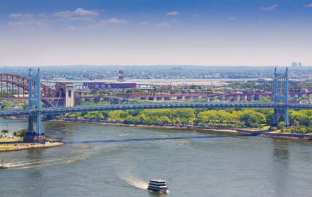istock East River, Triborough (RFK) Bridge, Hell Gate Bridge, New York. 495294108