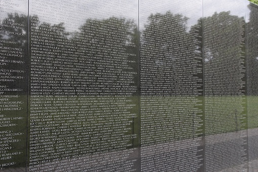 Washington, United States - June 13, 2013: Vietnam Veterans Memorial view in Washington. 18.9 million tourists visited capital of the United States in 2012.