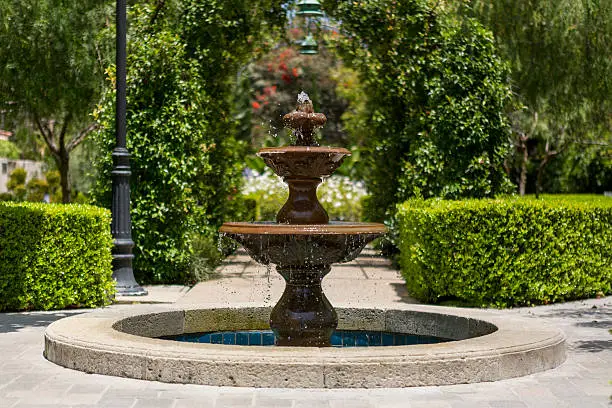 ornamental garden fountain in public space
