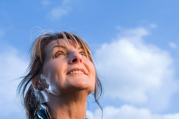 happy look to the sky