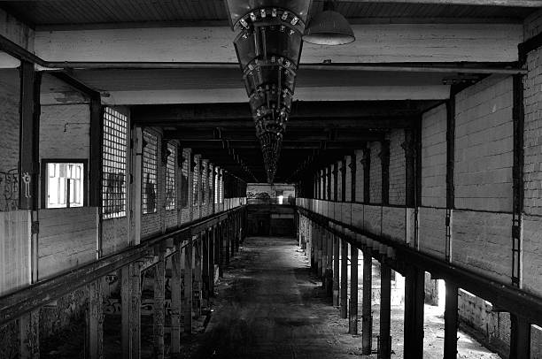 View in a warehouse with lighting