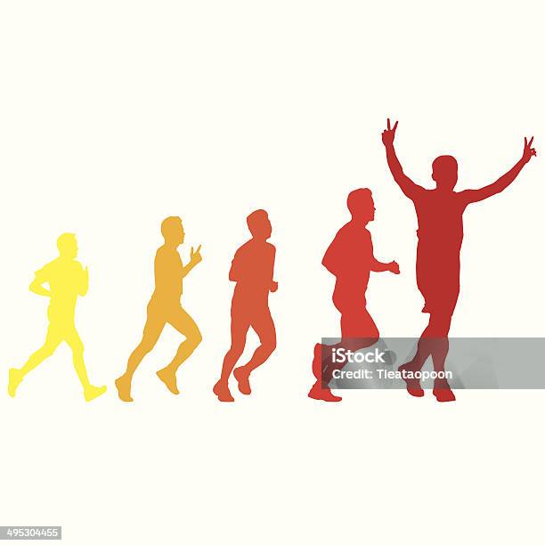 Runningvektor Stock Vektor Art und mehr Bilder von Aktivitäten und Sport - Aktivitäten und Sport, Bewegung, ClipArt