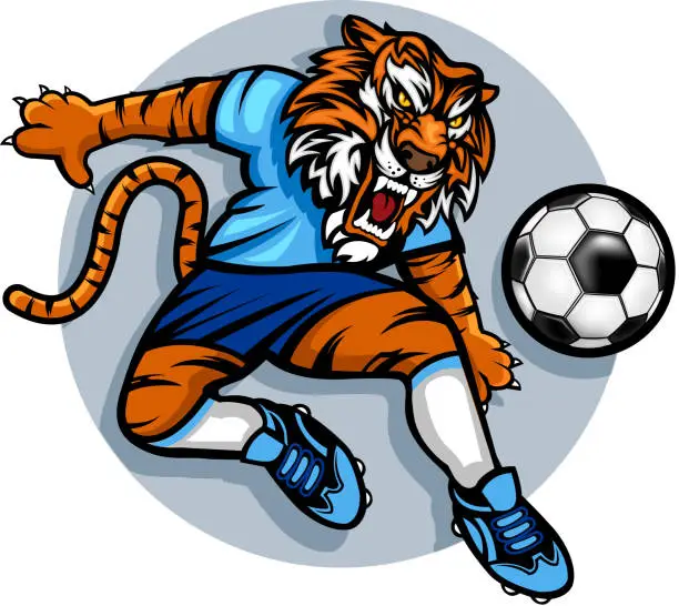 Vector illustration of Tiger football mascot