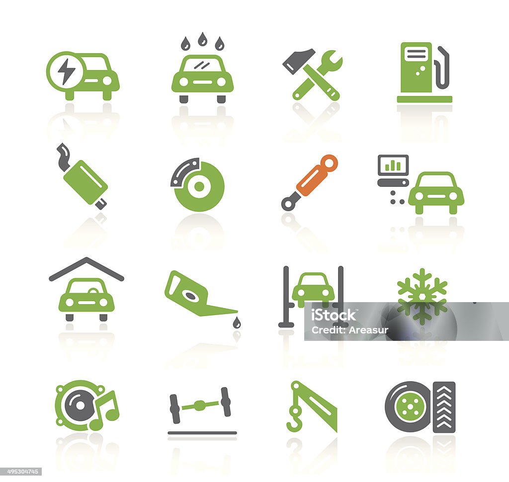 Auto servicio los iconos/serie de resorte - arte vectorial de Tubo de Escape libre de derechos