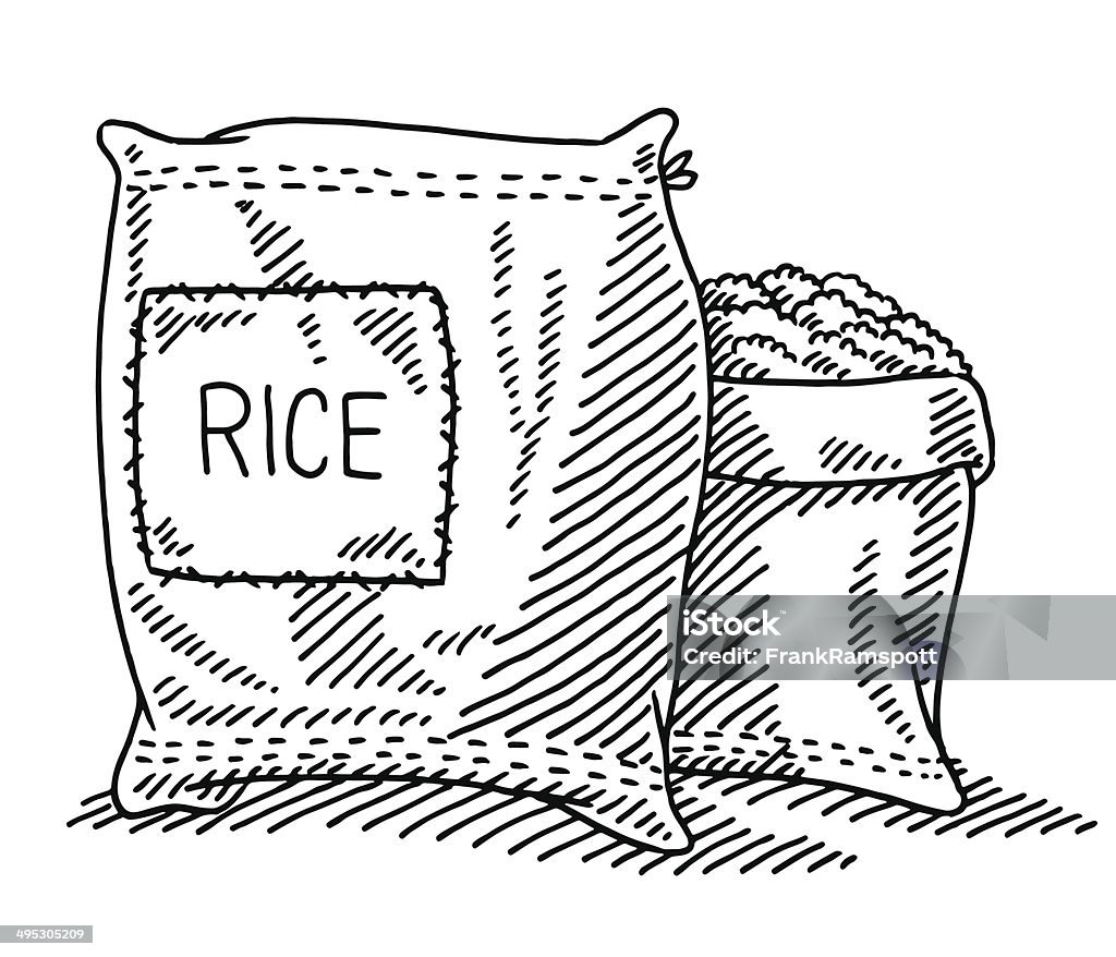 Ilustración de Saco De Arroz Dibujo y más Vectores Libres de Derechos