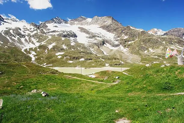 Berninapass, view of the Swiss Alps, Switzerland