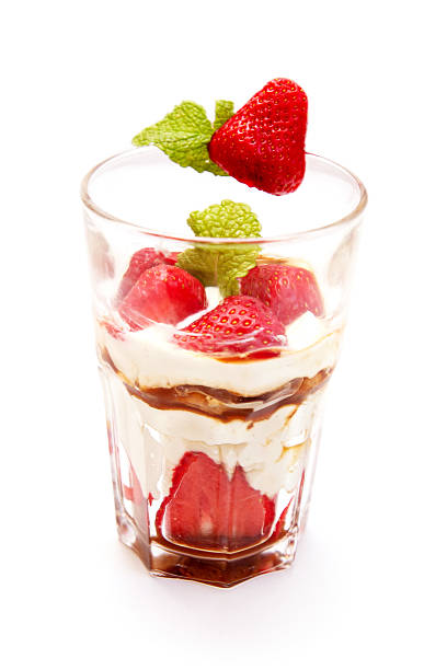 istock Tiramisu with strawberries in a glass 495307015