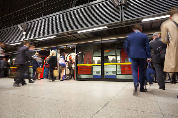 istock Blur Movement people in Rush Hour train station, London, UK 495307399