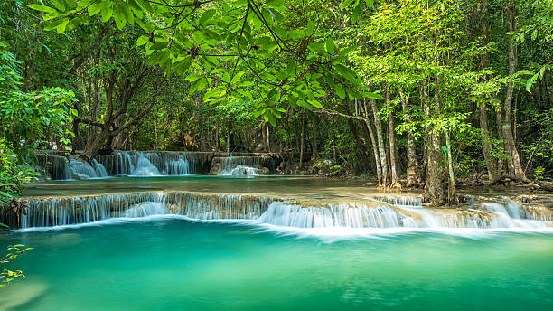 istock Beautiful and Breathtaking waterfall,Huay Mae Kamin's waterfall 495313066