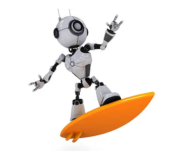 3D Render of a Robot surfer3D Render of a Robot surfer