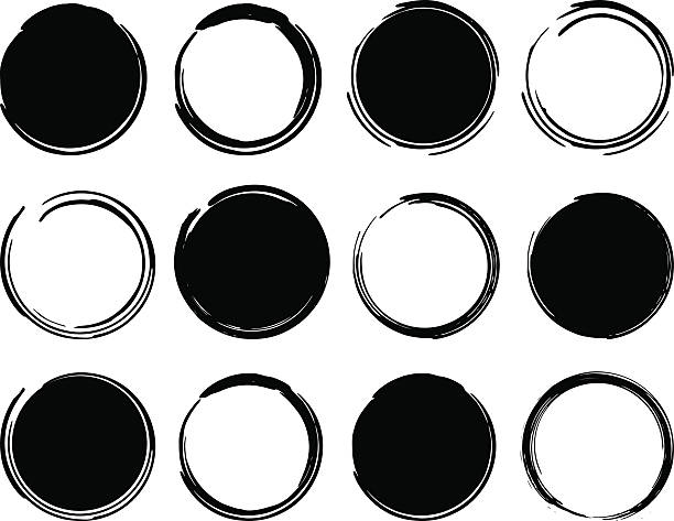 ilustrações de stock, clip art, desenhos animados e ícones de tinta preta round frames - paint spray splashing blob