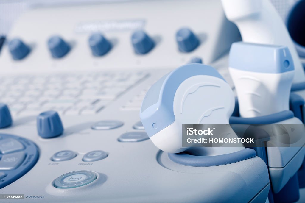 medical equipment, ultrasound machine closeup a medical equipment background, close-up ultrasound machine Ultrasound Stock Photo