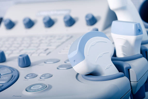 medical equipment, ultrasound machine closeup a medical equipment background, close-up ultrasound machine ultrasound photos stock pictures, royalty-free photos & images