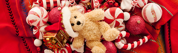 Teddy Bear with Christmas Gift