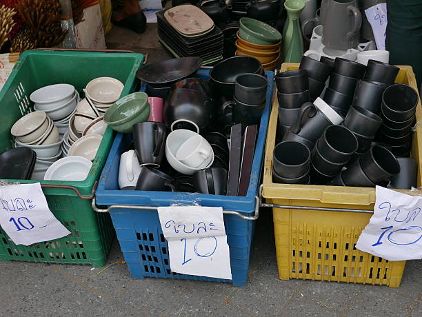 istock Pile of drinking glasses for sale 495317418
