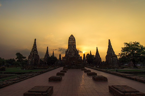 temple, sunset, beautiful, thailand