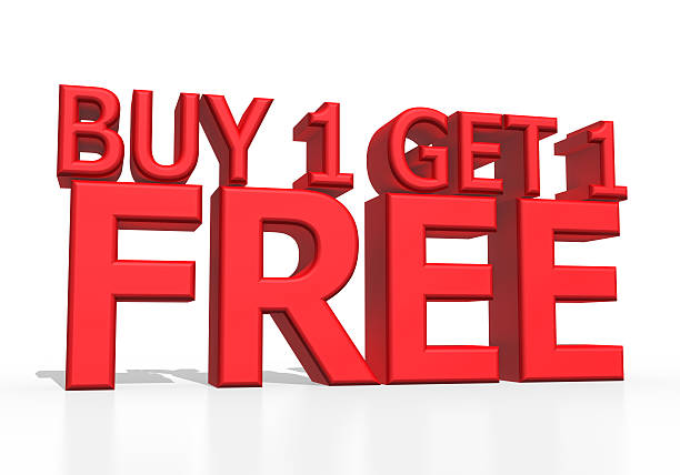 istock 3D text Buy 1 Get 1 free on white background 495328962