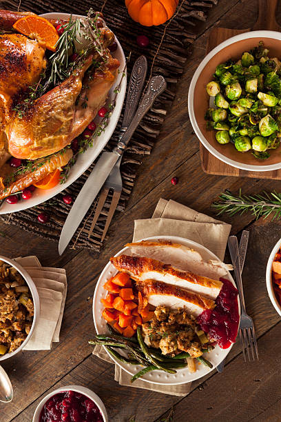 istock Full Homemade Thanksgiving Dinner 495329860