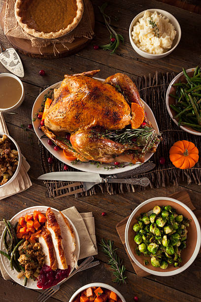 istock Full Homemade Thanksgiving Dinner 495329876