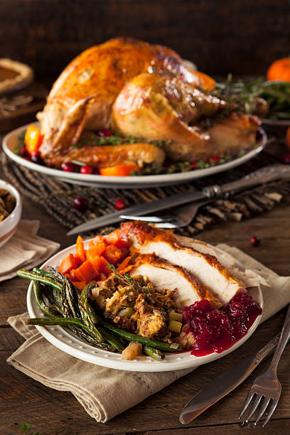 istock Full Homemade Thanksgiving Dinner 495329894