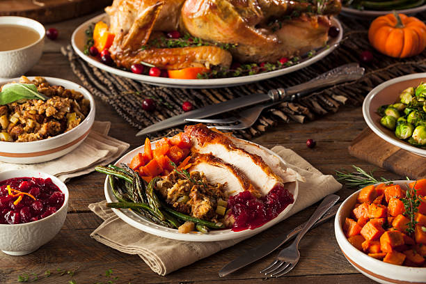 istock Full Homemade Thanksgiving Dinner 495329902
