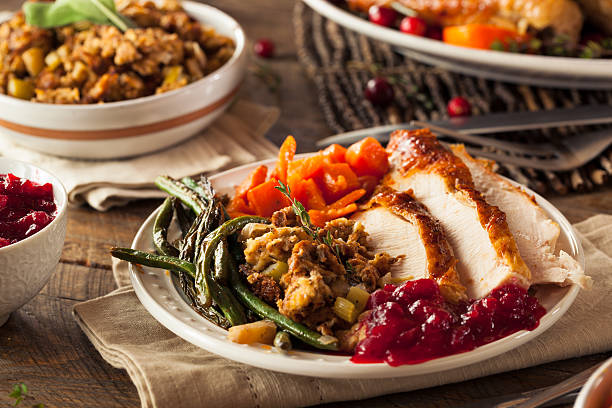 istock Full Homemade Thanksgiving Dinner 495329930