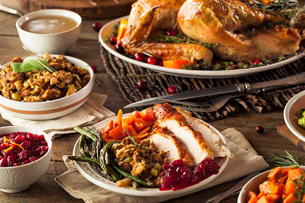 istock Full Homemade Thanksgiving Dinner 495329936