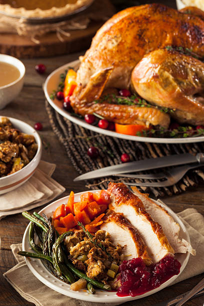 istock Full Homemade Thanksgiving Dinner 495330008
