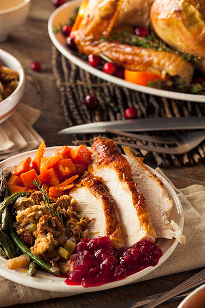 istock Full Homemade Thanksgiving Dinner 495330024