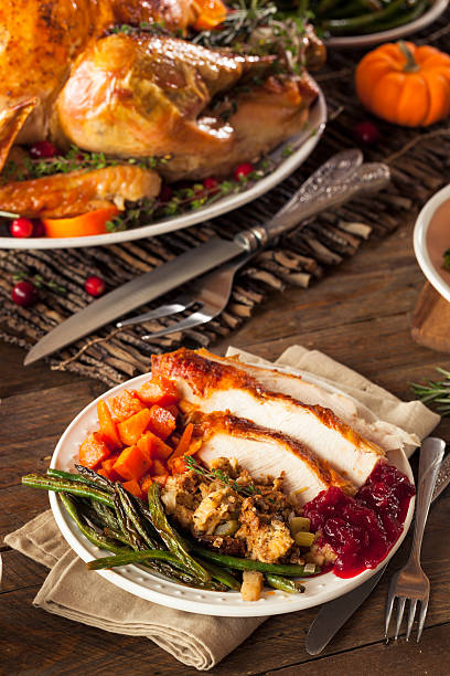 istock Full Homemade Thanksgiving Dinner 495330044