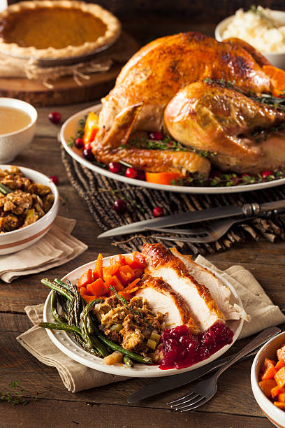 istock Full Homemade Thanksgiving Dinner 495330096