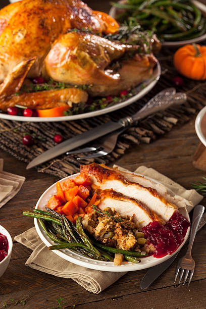 istock Full Homemade Thanksgiving Dinner 495330114