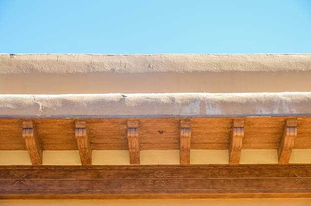 arquitectura del sudoeste de los estados unidos - santa fe new mexico mexico adobe house fotografías e imágenes de stock