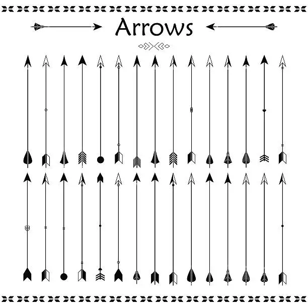 Vector illustration of Arrow Clip art Set in Vector on White Background