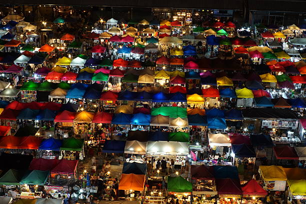 istock Night market at Ratchada Rd. in Bangkok, Thailand. 495333156