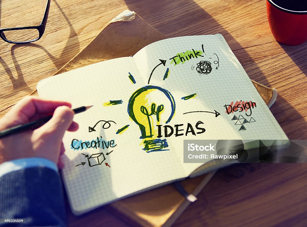 Personal Perspective of a Person Planning for Ideas Adult Stock Photo