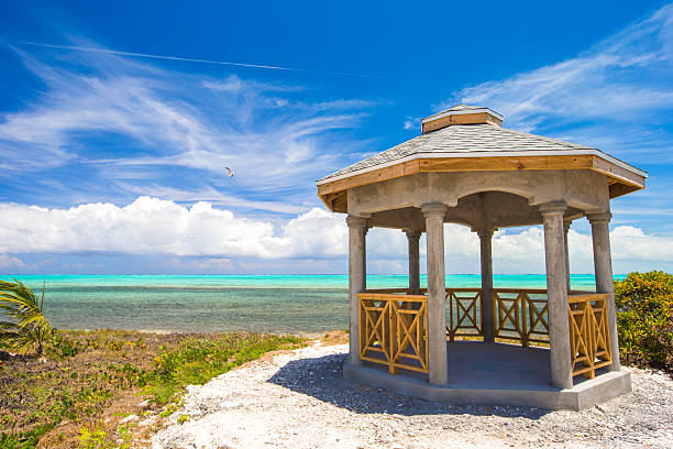 istock Traditional Caribbean arbor on shore 495338239