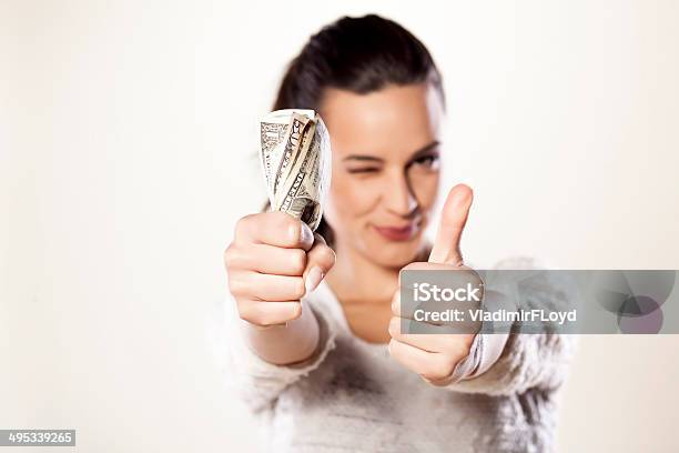 Girl With Money Stock Photo - Download Image Now - Currency, Fist, Adult