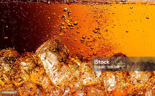 Cola With Ice Food Background Stock Photo - Download Image Now - Cola, Soda, Carbonated