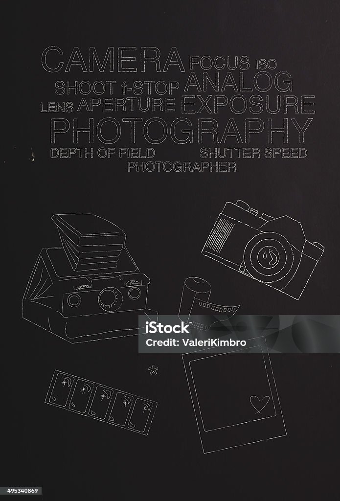 Camera Chalkboard Sign Chalkboard Cameras Stock Illustration - Download Image Now - Chalk ...