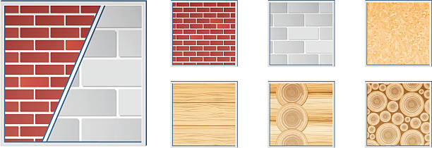 materiały budowlane tekstury-ilustracja - cinder block stock illustrations
