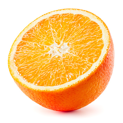 Orange half. Fruit isolated on white background