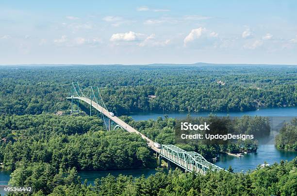 Thousand Islands Bridge With Trucks Stock Photo - Download Image Now - Kingston - Ontario, Ontario - Canada, Island
