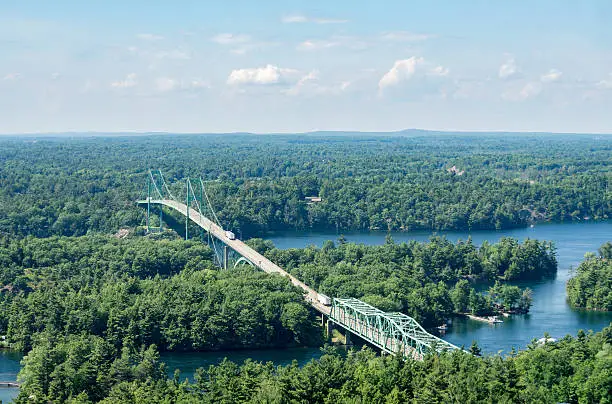 Photo of Thousand Islands Bridge with Trucks