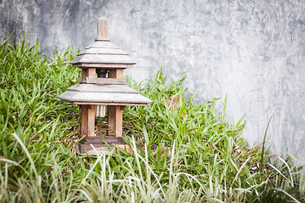 istock Wooden lamp decorated in garden 495346838