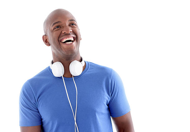 istock Happy black man with headphones 495346842