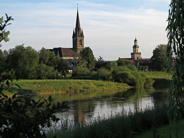 istock Sankt Sturmius and Weser in Rinteln 495348382